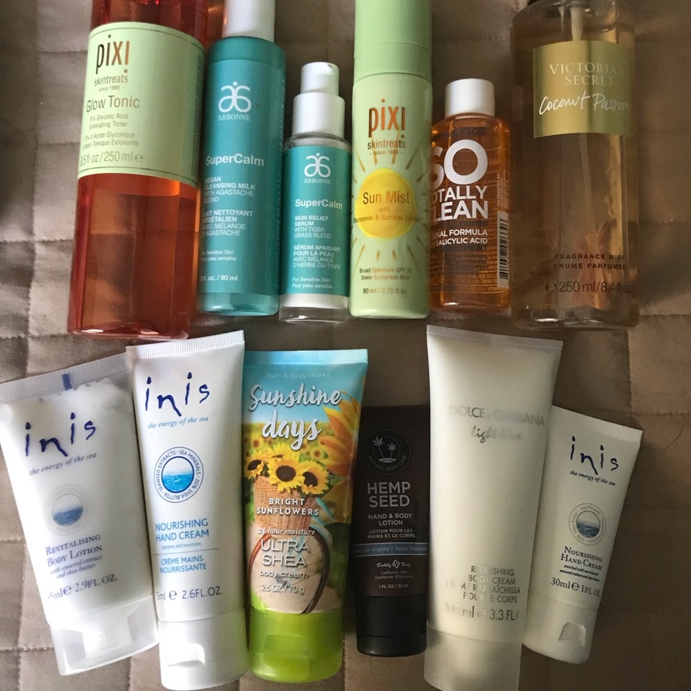 Assorted skincare/lotions